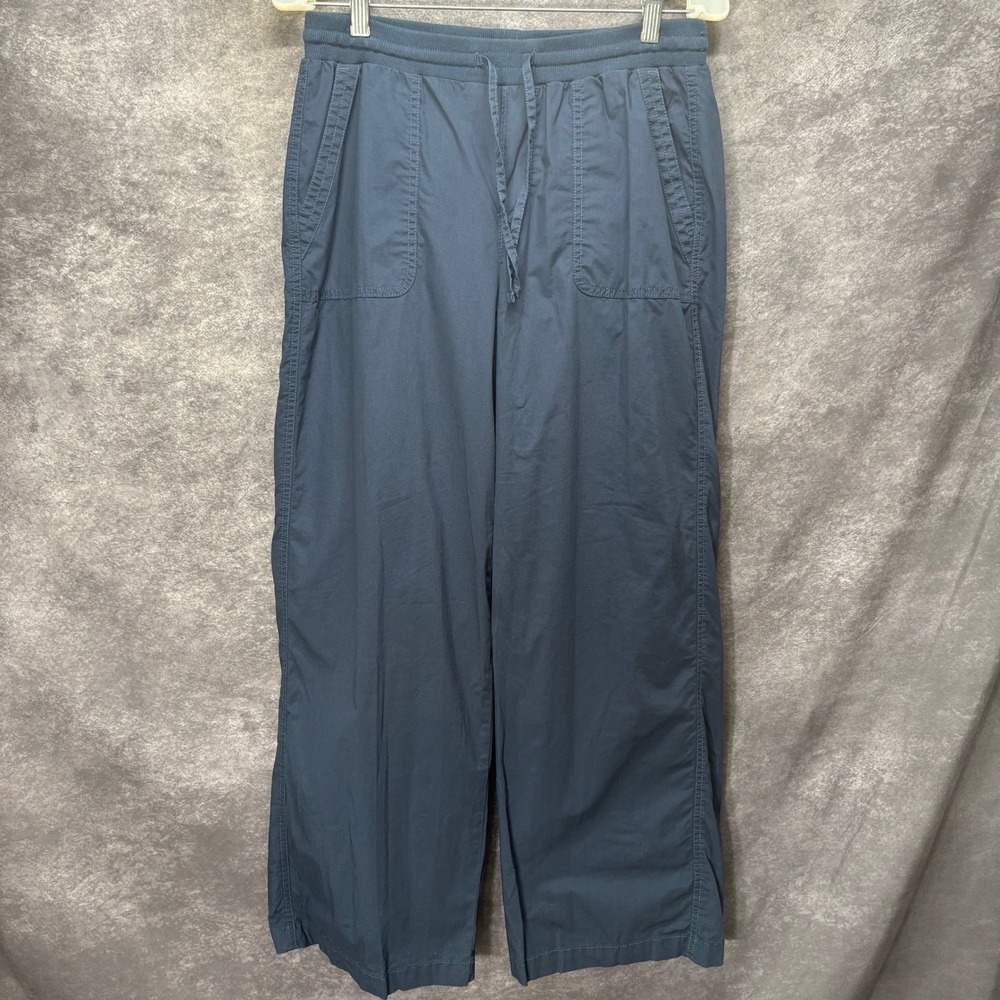 Pact Monterey Poplin Wide Leg Pants Womens Size M Midnight Organic Cotton